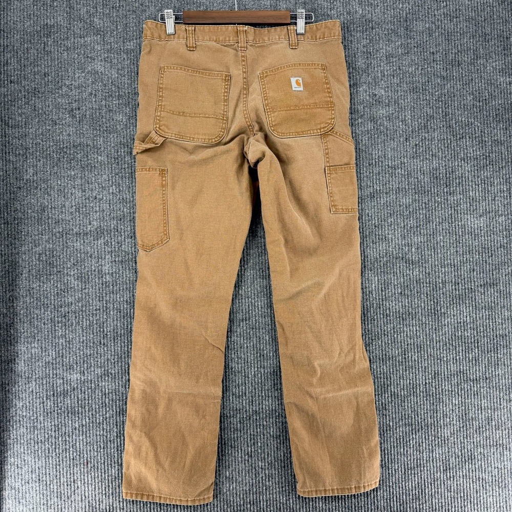 Carhartt slim fit brown duck canvas carpenter work pants women's 8R 34x30 - Picture 2 of 11